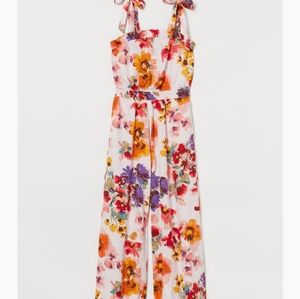 Ruffle wide leg romper